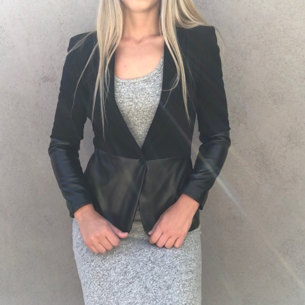 NWT Brooks Brothers sz4 unreleased wool/leather blazer